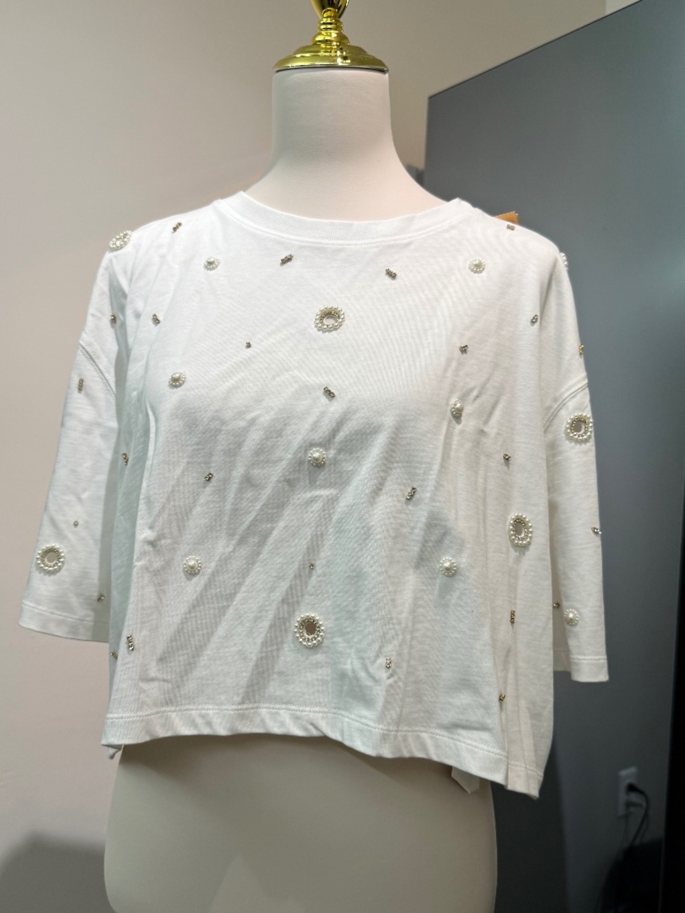 Sandro cropped boxy t short sleeve shirt